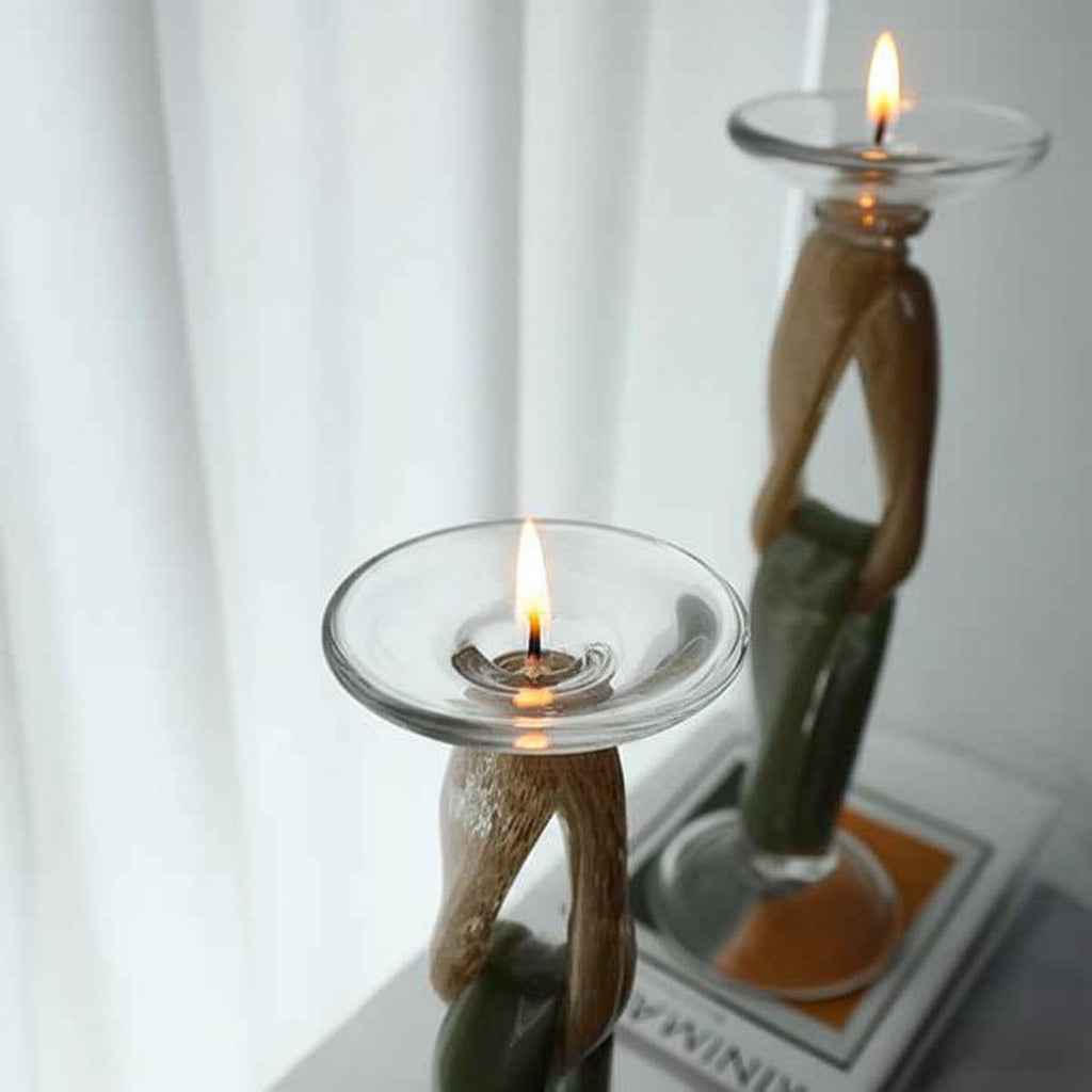 Crafted delicately by hand - Handmade Glass candlestick