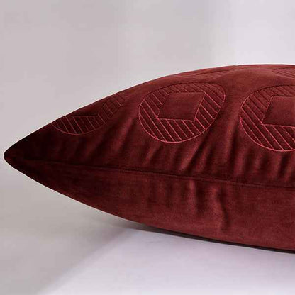 Soft Velvet - Embellished Embroidered - Burgundy 45x456
