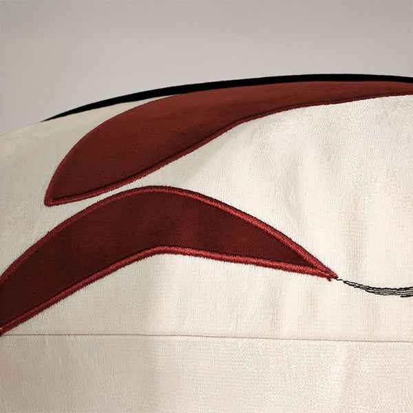 White Jacquard White & Burgundy 45x454