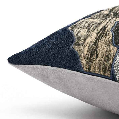 Navy Blue Grey Linen 30x502